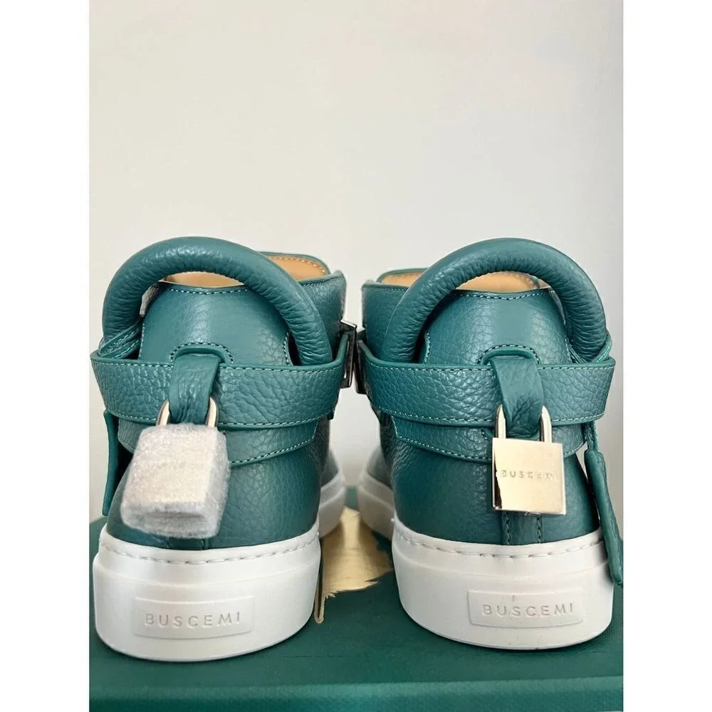 BUSCEMI Mid Sneaker, Women's Italian Leather Hightop , Size 38 (Euro) Petrol NWT - Picture 10 of 16